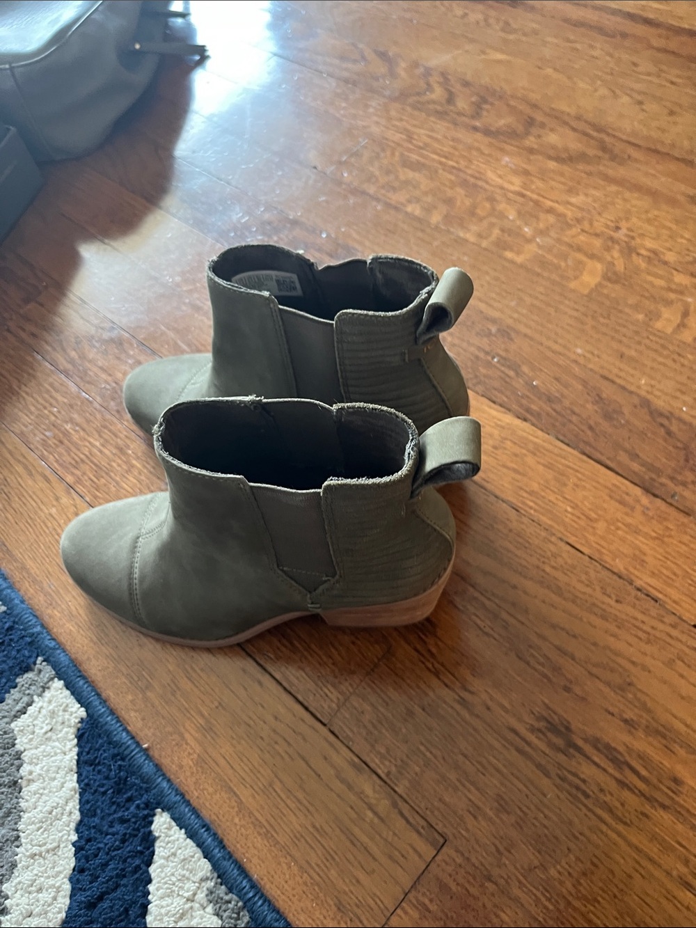 Toms Olive Green Ankle Booties